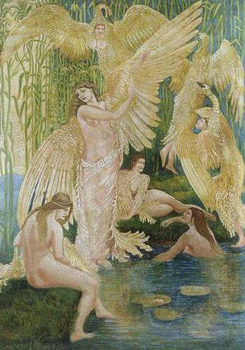 Walter Crane The Swan Maidens oil painting image